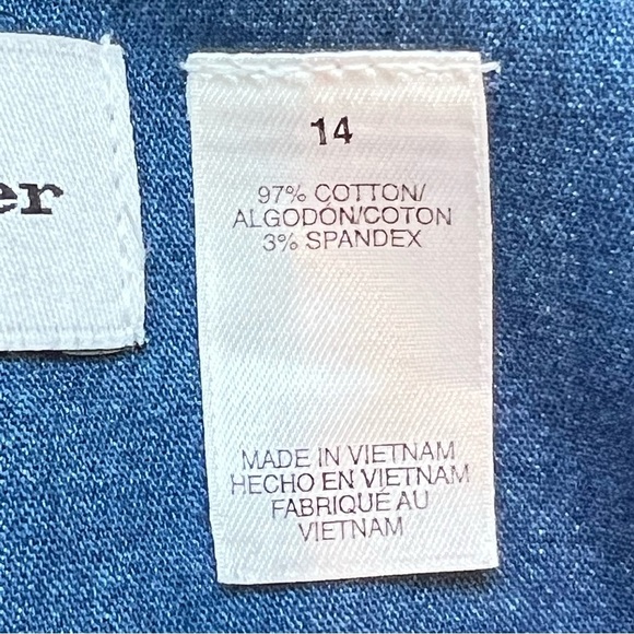 Alfred Dunner Women's 14 Denim Jean Shirt Jacket Shacket Embroidered Floral L - Picture 12 of 15